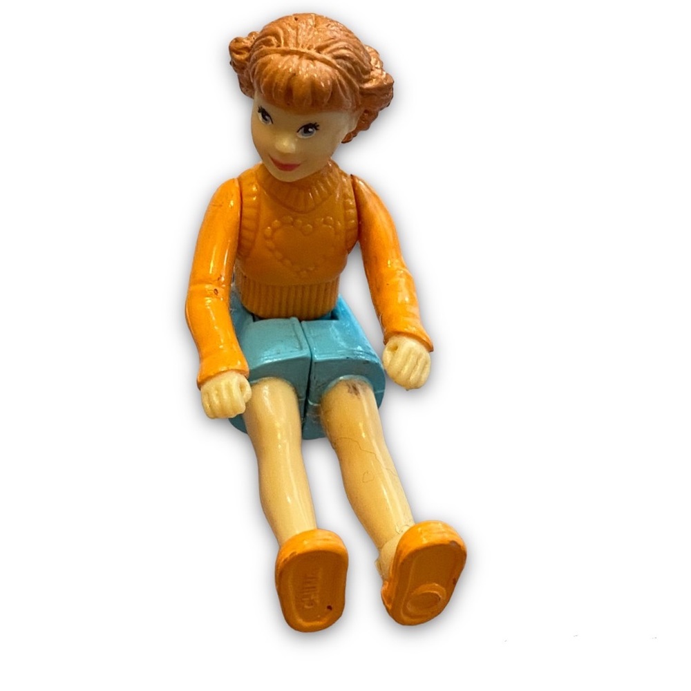 Vtg Fisher Price Sweet Streets Dollhouse Red Hair Girl Mom Lady Figure